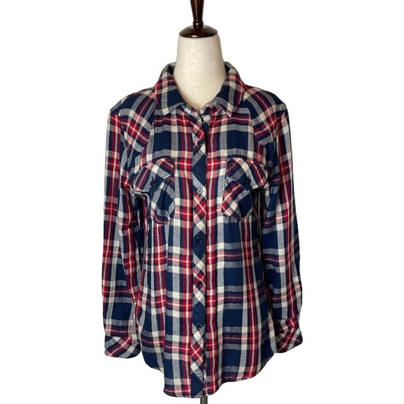 Rails Red And Blue Plaid Long Sleeve Button Down Collared Flannel Shirt Size S - Picture 1 of 9